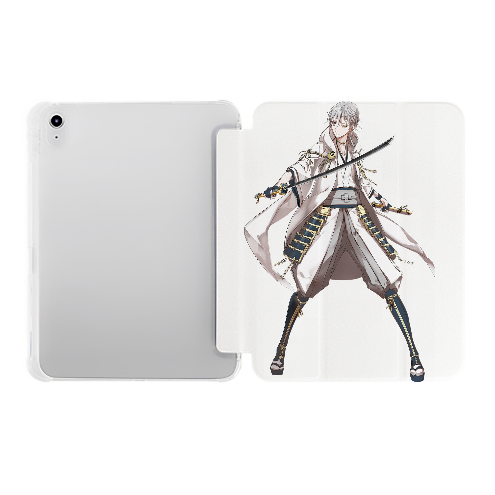（画像用） 刀剣乱舞 Touken Ranbu IPad ケース ペン収納付き 三つ折りスタンド PUレザー×シリコン 対応機種9.5/10.5/10.9インチ
